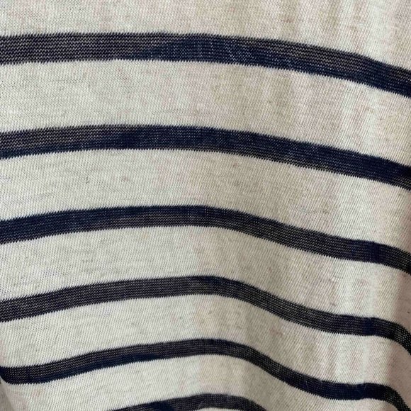 Becca Women's Tank Dress White Navy Stripe High Low Keyhole Back Tie Knot Hem XS - Picture 7 of 9